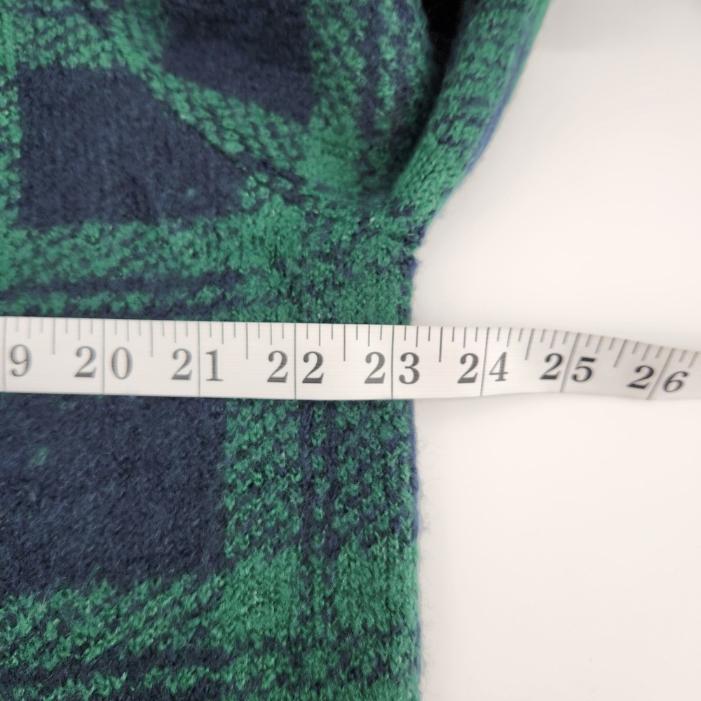 Old Navy Womens XL Green Blue Plaid Crew Neck Long Sleeve Pullover Sweater - Picture 5 of 6